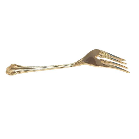 F.B. Rogers Gold SERVING FORK Chippendale Gold Electroplate HOLIDAY Wedding VNTG - Picture 8 of 8